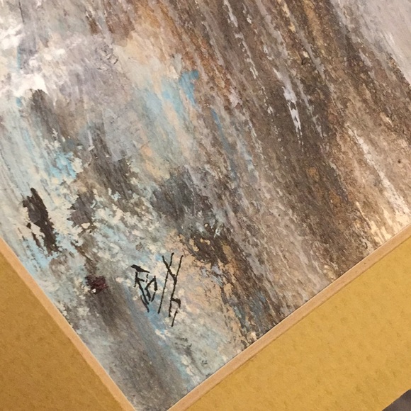 Vintage Original Painted Waterfall 4 1/2 x 6 1/2 - Picture 4 of 7